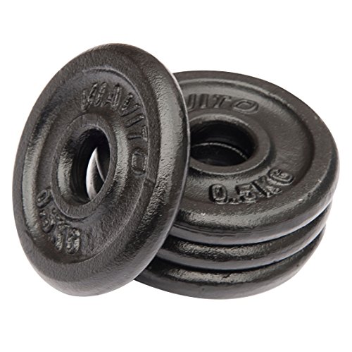 Viavito Cast Iron Standard Weight Plates, Black, 4 x 1.25kg