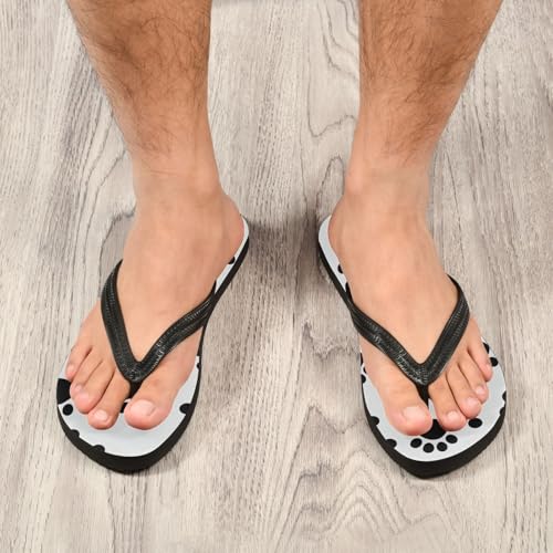 Black Cat Paw Print Men's & Women's Classical Beach Rubber Sandal Flip Flop Comfortable Slipper 214A45874