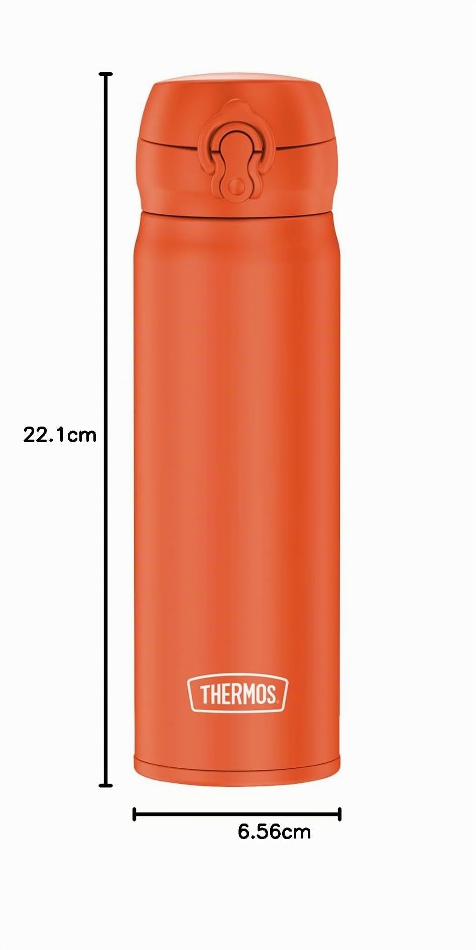 THERMOS Bouteille isotherme, en acier inoxydable, 0,50 l, orange brillant mat, 10 h chaud/20 h froid, entièrement étanche, pour eau, thé, boissons calmes