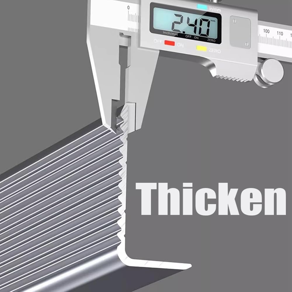 Perfiles De Escalera Para Parquet, Protección De Bordes De Escalera, Perfil De Escalera, Escalones De Exterior, Tiras De Protección De Escalera(White,150cm/60in)