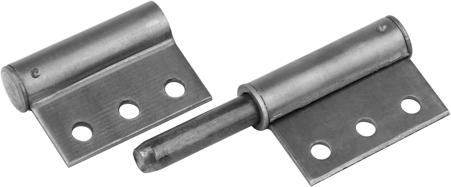 6 Pack 4" x 2-3/8" Weld On Lift Off Hinge, Weldable Flag Hinges with Hole for Utility Trailer Ramp, Metal Gate