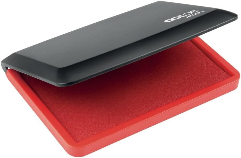 COLOP Micro Felt Pad with 801 Non-Toxic, Water Based Premium Ink (Red, Micro II Felt Pad - 2-3/4 x 4-1/4")