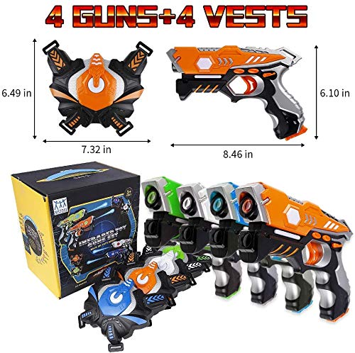 Histoye BZ-US-S4-8823F Laser Tag Guns Set Of 4 With Vest Laser Tag Guns Toys For Kids Adults Laser Tag Set Of 4 Lazer Tag Game Set 4 Players Indoor Outdoor Toys Gifts thumb #6
