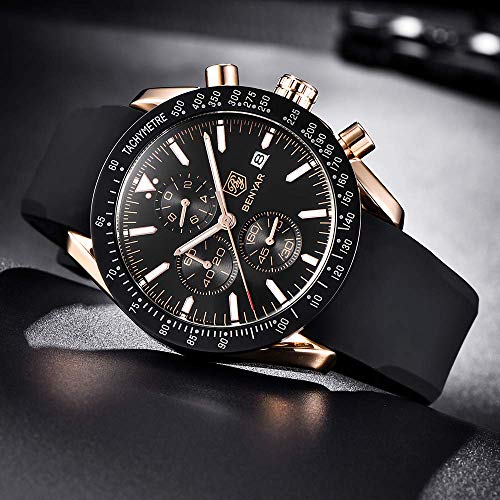 BENYAR Men's Luxury Chronograph Watch – Business, Casual | Quartz Movement with Date Display | Stylish Wristwatch | Gift for Men