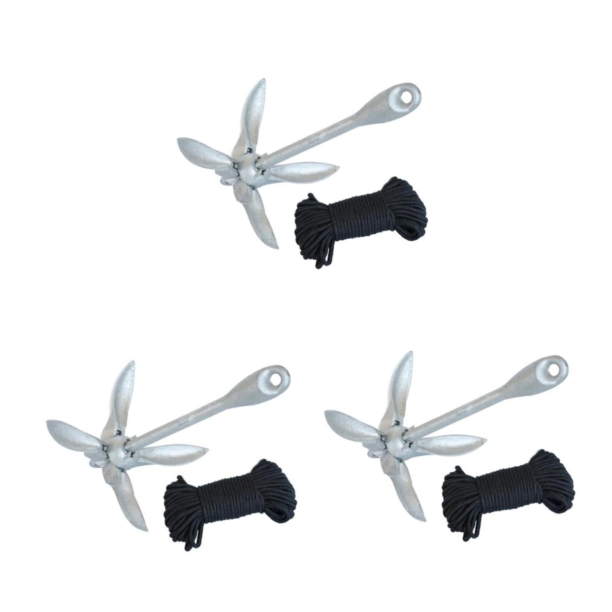 VICASKY Folding Galvanized Anchor for Inflatable Boats Durable Rubber Boat Anchor with High Strength Convenient Carry Design for Fishing and Use