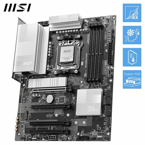 Pro B850-P WiFi Motherboard, ATX - Compatibile con processori AMD Ryzen 9000/8000/7000, AM5 - DDR5 Memory Boost (8200+ MT/s OC), PCIe 5.0 x16 e 4.0 x16, M.2 Gen5, Wi-Fi 7, 5G LAN - Scheda madre - Immagine 3