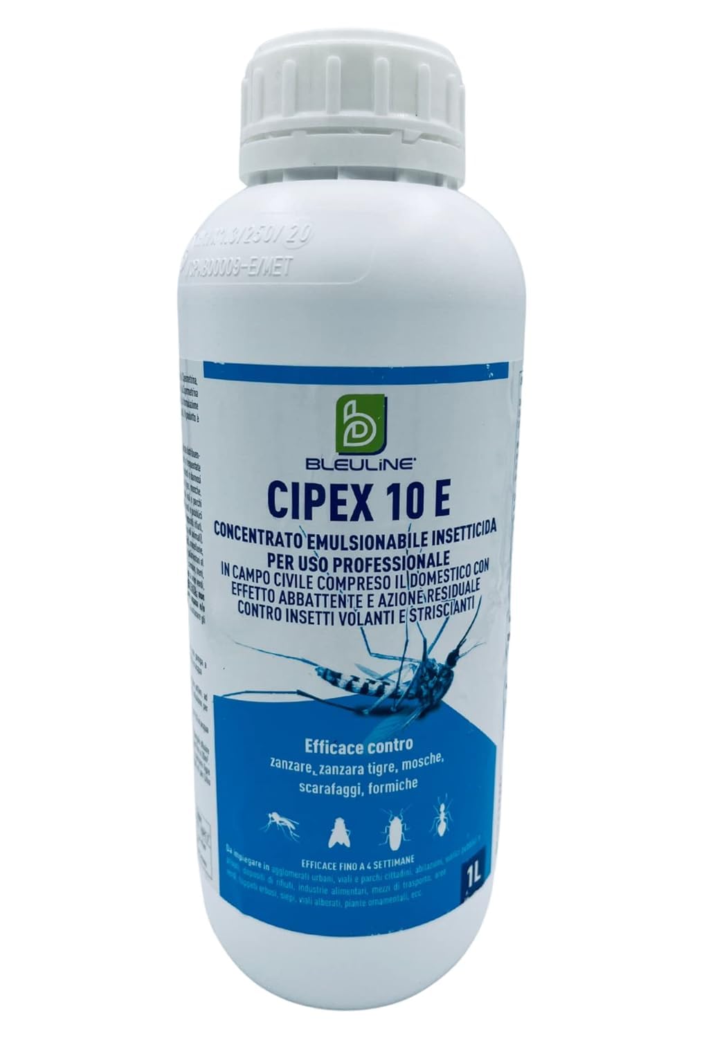CIPEX 10E Insetticida Adulticida Liquido a Base di Cipermetrina 1 LT – Contro Insetti Volanti e Striscianti, Zanzare e Zanzara Tigre