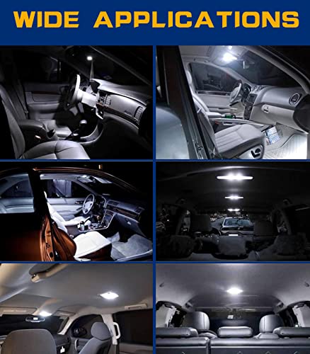 Serundo Auto 194 Led Bulb, Canbus Error Free 168 2825 W5W T10 Led Bulbs For Car Dome Map Door Courtesy Trunk Parking License Plate Lights,6000K White (Pack Of 10) #TOP6