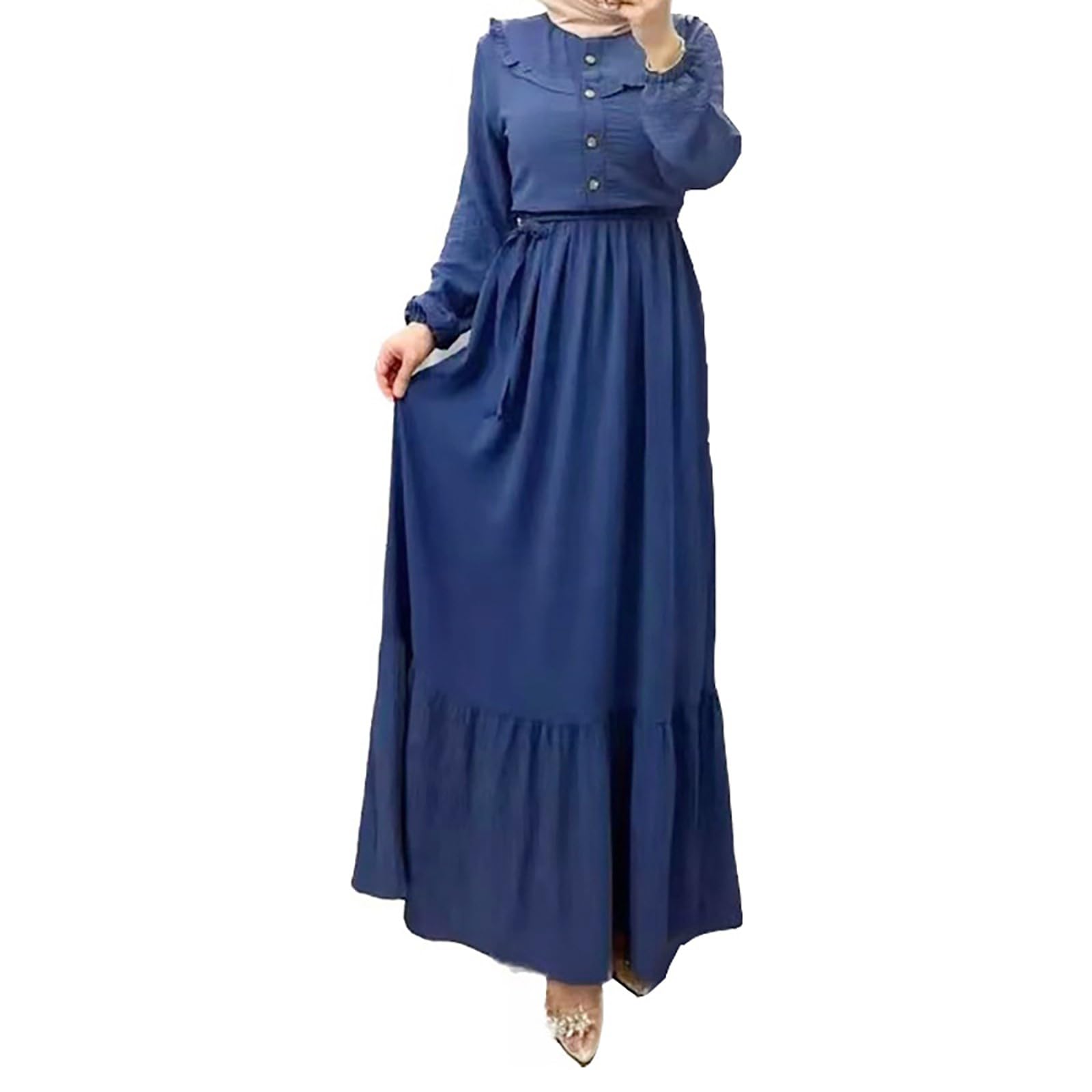 Robe orientale coupe confortable avec perles décoratives - 8
