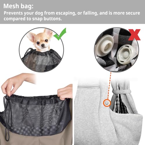 CUBY Dog and Cat Sling Carrier - Hands Free Reversible Pet Papoose Bag - Soft Pouch and Tote Design - Suitable for Puppy, Small Dogs Cats Outdoor (Khaki Senior, Adjust Strap 2.0)… - Image 4