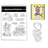 Alxjejo 2025-2026 Stamps and die cuts for Card Making,Metal Dies&Silicone Makeing for DIY Card Birthdays,Valentine's Day Christmas Stamps and Dies for Card Making,Thanksgiving