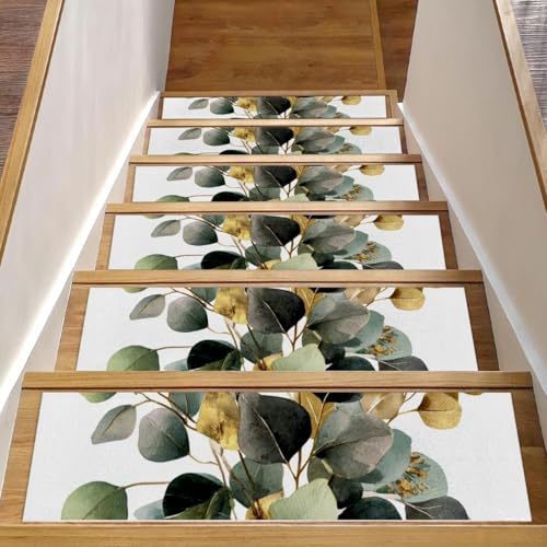Marches d'escalier antidérapantes premium au design eucalyptus - 2