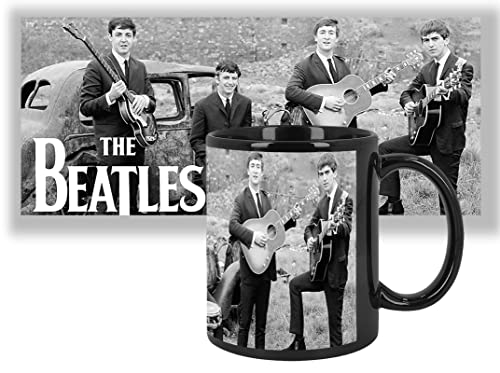 The Beatles B Tasse Ceramique Intérieure et Poignée Noire Black Inner and Handle Mug - Les Beatles, Paul McCartney, John Lennon, RIngo Starr, George Harrison The Beatles B Tasse Ceramique Intérieure et Poignée Noire Black Inner and Handle Mug