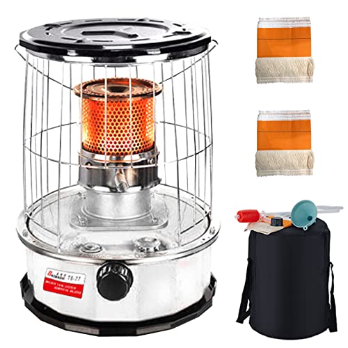 BomDog Queroseno Estufa Calentador, Estufa de Campamento 6L Portátil, Queroseno Parafina Estufa Quemador para Interior Exterior Camping Pesca en Hibarbacoa/Black/3-Wic