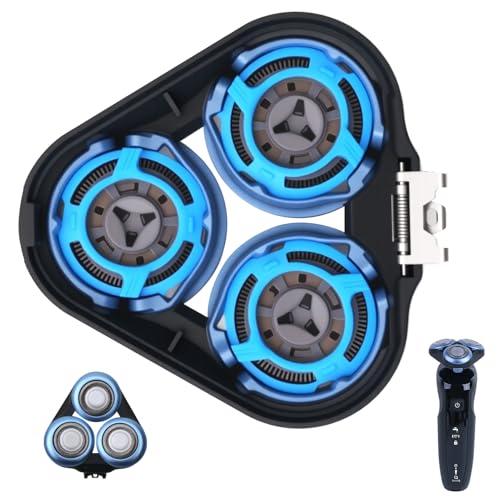 SH50 Replacement Shaver Heads New Improved Design with Round Holes(Round Blade Housing Only) for Philips Series 5000 and 6000 Electric Shaver Round Blade Housing S6000 S6011 S6015 S6500 S6550