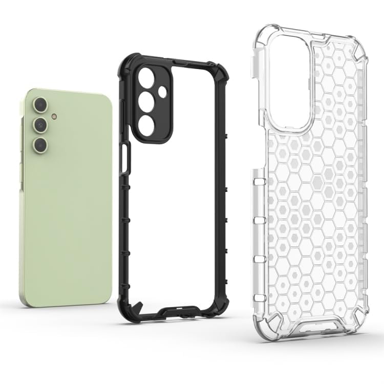 Image of Lustree TPU Honey Comb Armor Shock Proof Back Cover for Samsung Galaxy F15 / M15 5G / A15 5G (Transparent)