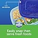 Ziploc Food Storage Meal Prep Containers Reusable for Kitchen Organization, Smart Snap Technology, Dishwasher Safe, Divided Rectangle, 2 Count