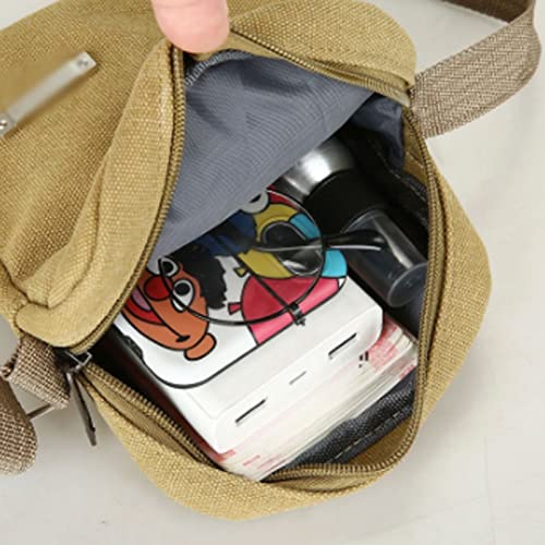 Messenger Bags Men's Fashion Canvas Small Bag Casual Men Mini Handbags Male Cross body Shoulder Messenger Bags For Men Purses and Handbags(Brown)2