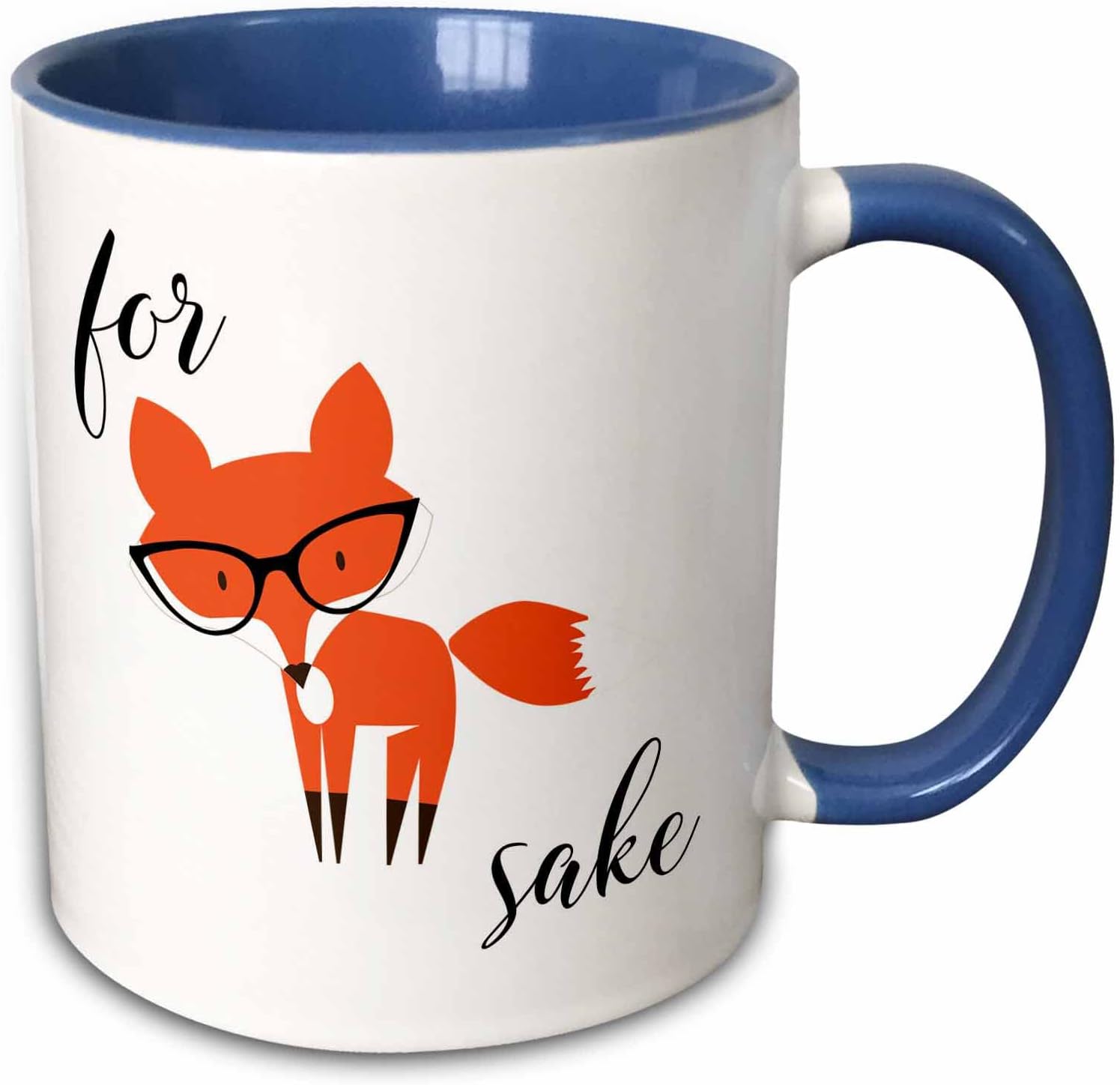 3dRose For Fox Sake 11oz Two-Tone Blue Mug