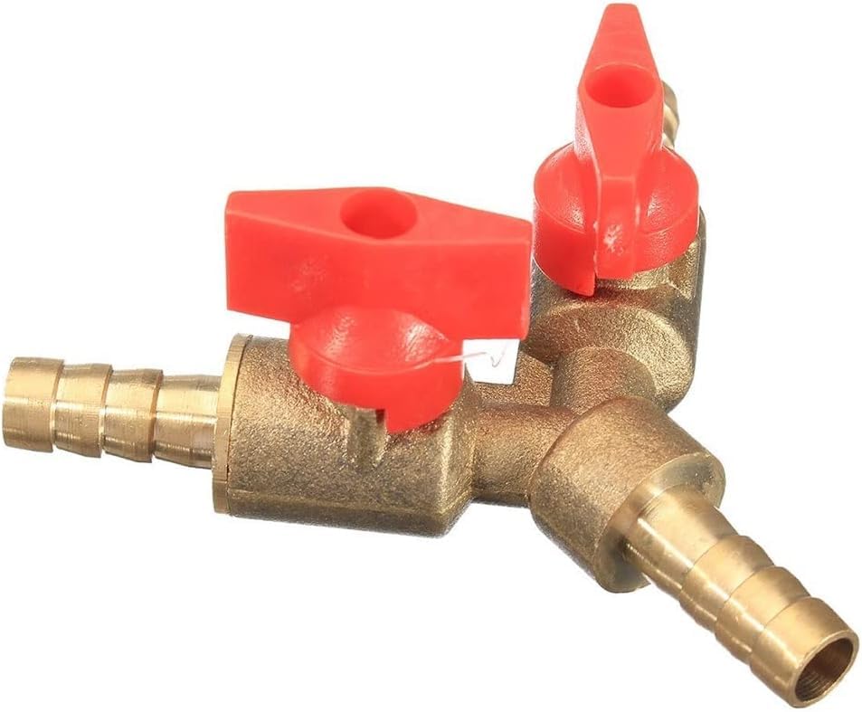 Válvula de control, Conector de manguera de 3 vías, 5/16"8 mm Latón Y Apagado Válvula de bola Accesorio Manguera Barb Combustible Gas Abrazadera Tee