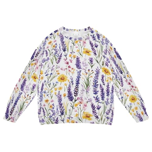 JUNZAN Romania Lavender Summer Flowers Little Kids Hooded Sweatshirt Fleece Outerwear for Kids Athletic 4T