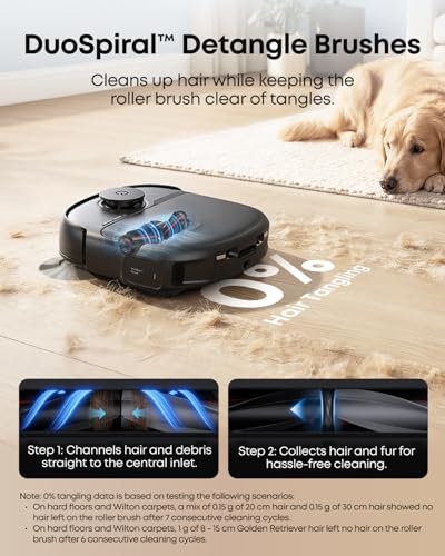 eufy C28 Robot Vacuum and Mop Combo,15,000 Pa Suction, HydroJet Always Fresh Roller Mop, Upgraded from X10 Pro, Zero-Tangle Design for Pet Hair, Auto Mop Washing&Drying, Self-Emptying&Refilling - Image 3