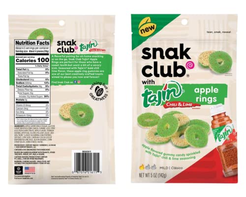 Fruit Rings Candy Bundle. Includes Three-5 Oz Bags of Snak Club Tajin Gummy Rings and a BELLATAVO Fridge Magnet. One of Each Flavors of Gummy Rings: Peach Rings, Watermelon Rings, and Apple Rings!