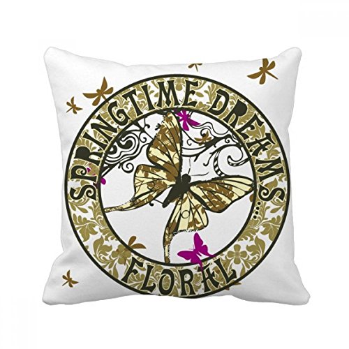Coussin Fleurs en Papillon 40x40 cm housse et insert de décoration carrée multicolor