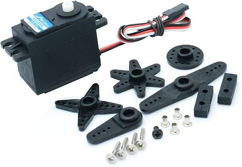 Miniatura 4 de PDI-4503HB - Engranaje de plástico servo de 120, 330Hz, estándar digital, gran par para helicóptero, robot de coche (4 piezas, negro)