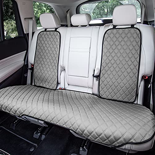 FH Group Car Seat Cushion Rear Set Gray Neosupreme Automotive Seat Cushions - Universal Fit, Rear Car Seat Cushion, Car Seat Cushions With Non-slip Silicone Backing for SUV, Sedan, Van