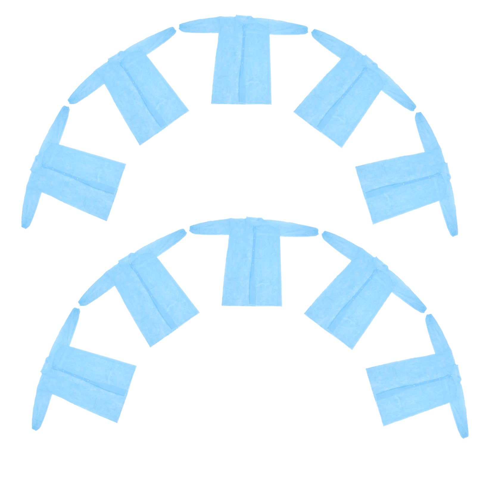 MUCKLILY 10pcs Disposable Gowns Buttons Lab Coats for Men and Women Non-Woven Protective Suits