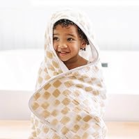 Vista 5 de Little Unicorn Toalla de baño con capucha de alta calidad, mezcla de algodón absorbente y rizo Tamaño más grande, 1-6 años (Adobe Checker)