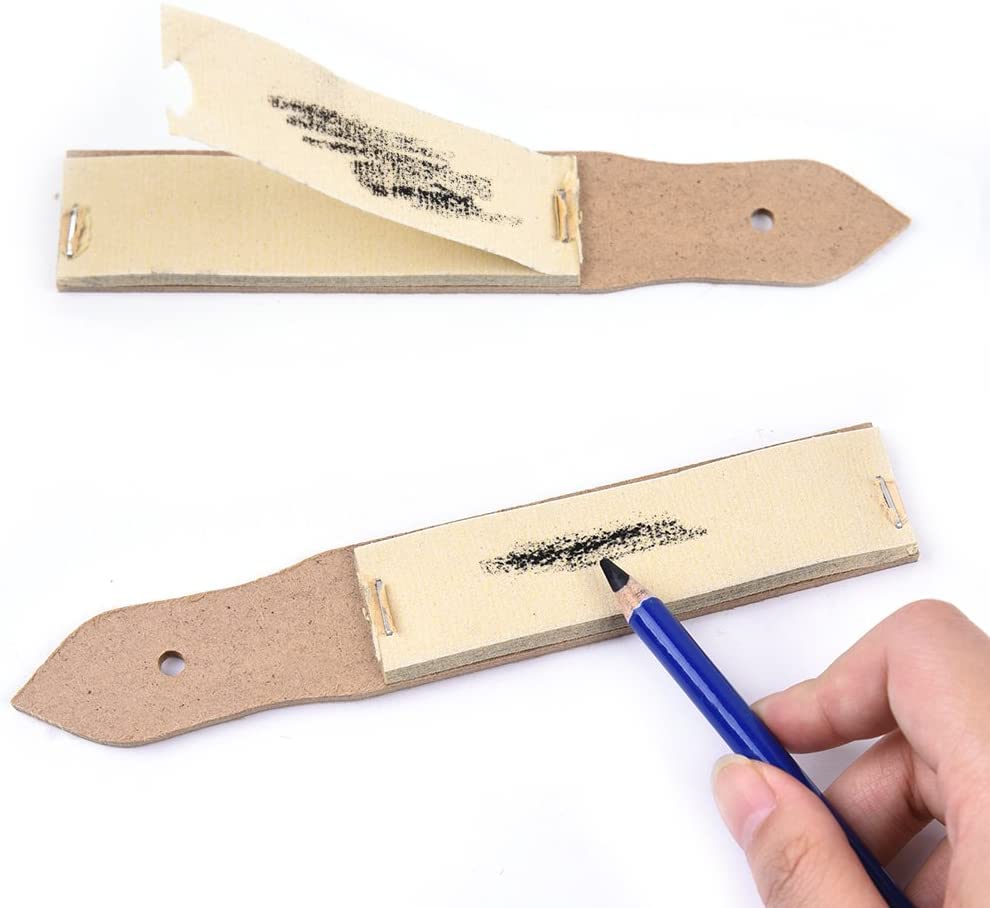 ikis - Sandpaper Sharpener - 2 Pieces Sketch Sandpaper Pencil Sharpener Lead Pointer Art Drawing Tool for Adults, Teens, Artists
