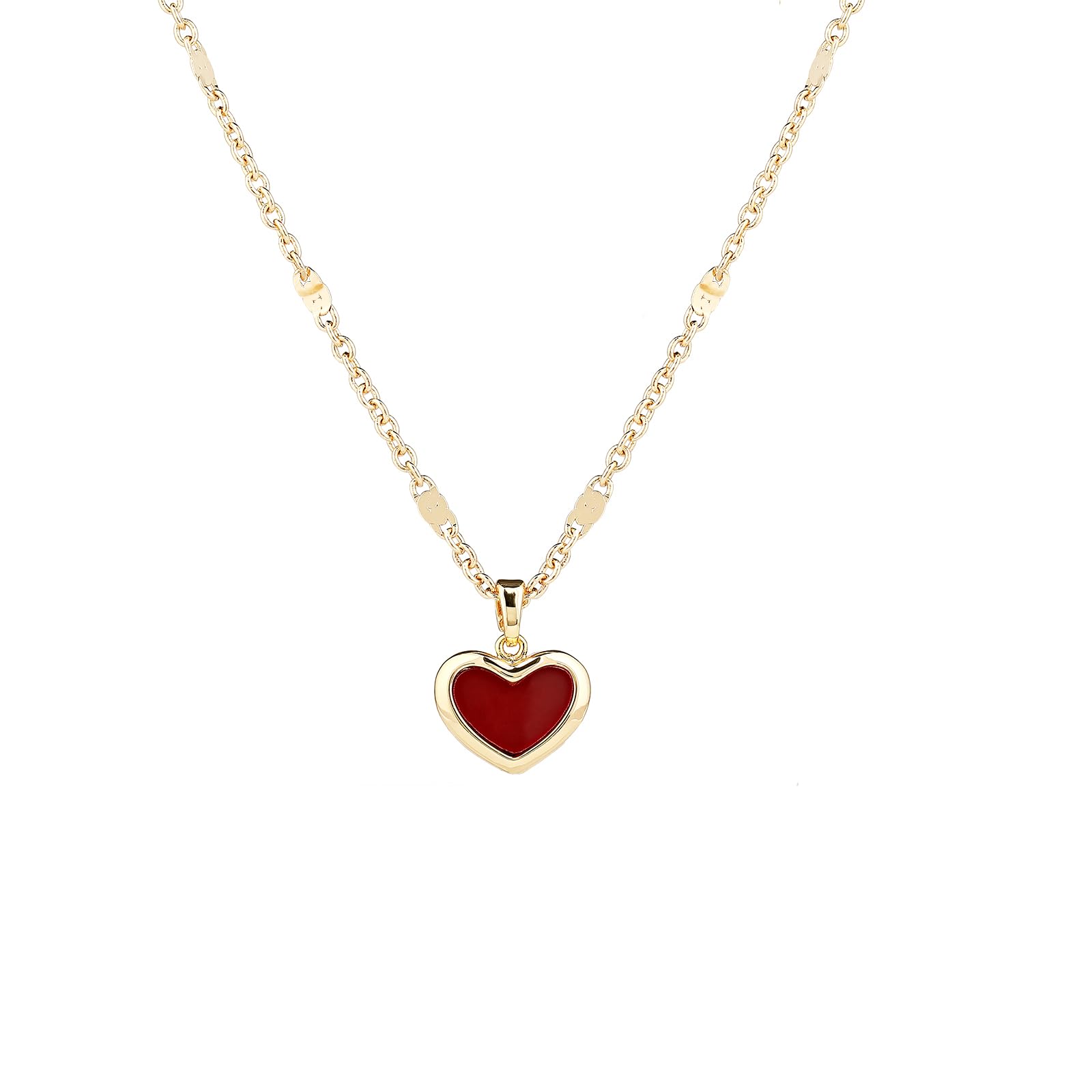 Jovialpixie 14K Gold Plated Heart Locket Women Necklace Elegant Minimalist Pendant with Adjustable 16"-18" Chain, Dainty Everyday Jewelry Gift for Her