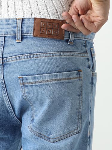 Image of Urbano Fashion Men's Slim Fit Washed Denim Jeans Stretchable