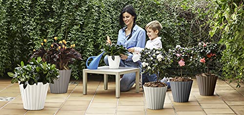 Pot Doric Ø18 x 16 cm écru Cover