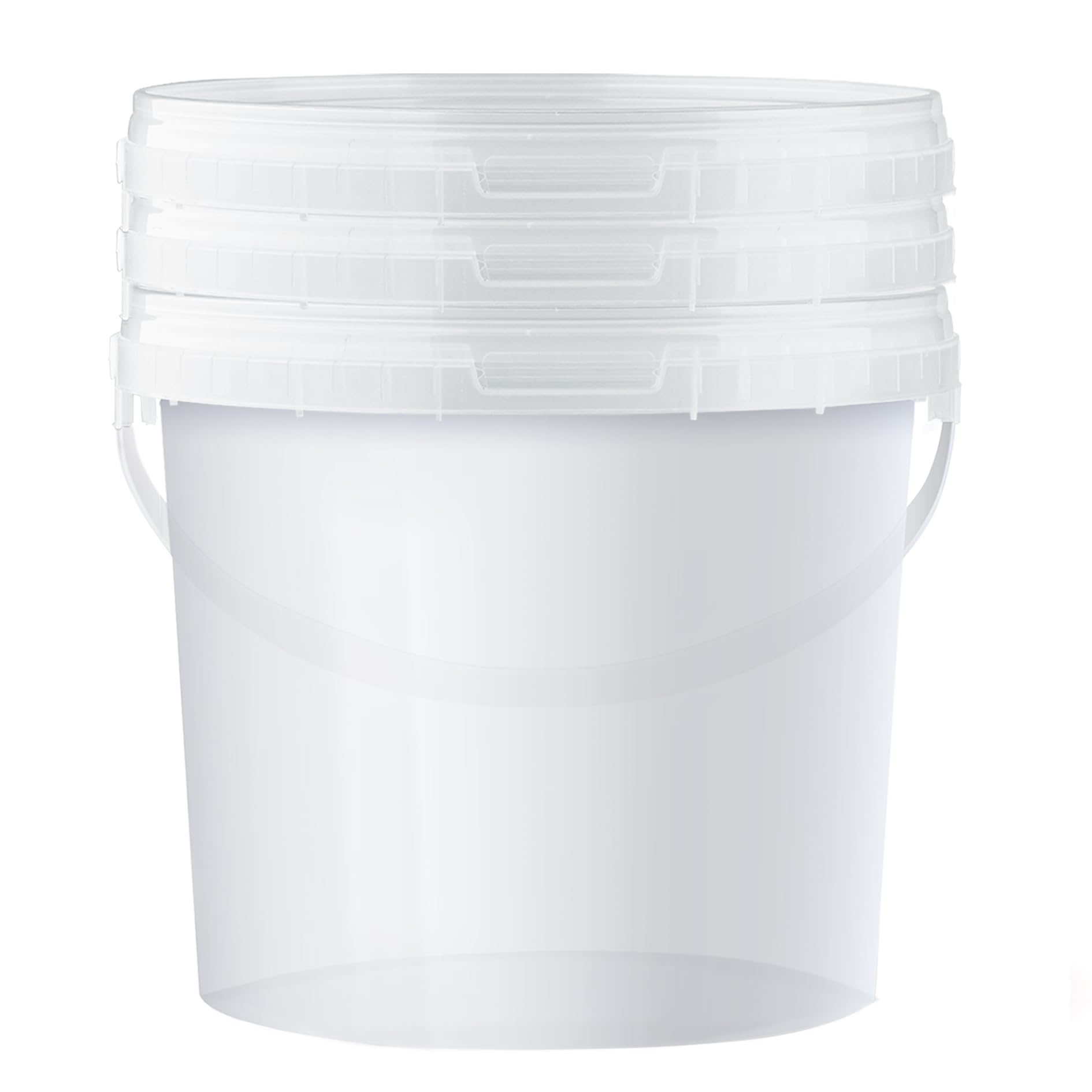 POSH Cubo con tapa de 10 l – Plástico transparente, apto para alimentos, a prueba de fugas, inodoro, resistente, estable, hermético, cubo con asa (3, 10L)