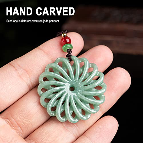 Natural Green Jade Necklaces for Women Good Luck Donut Jade Pendant Necklaces Amulet Jewelry Gifts2