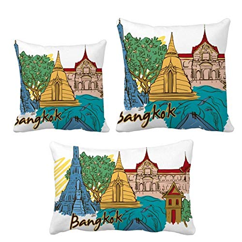 Housse de coussin Thaïlande Bangkok pour la décoration de canapé salon