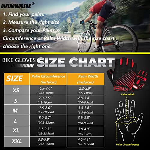 Bikingmoreok Cycling Gloves Bike Gloves For Men Women,Breathable Bicycle Gloves,5Mm Gel Pads Mountain Bike Gloves,Non-Slip Dh Road Mtb Biking Gloves For Cycling,Workout Sports-Red-Xl #TOP5