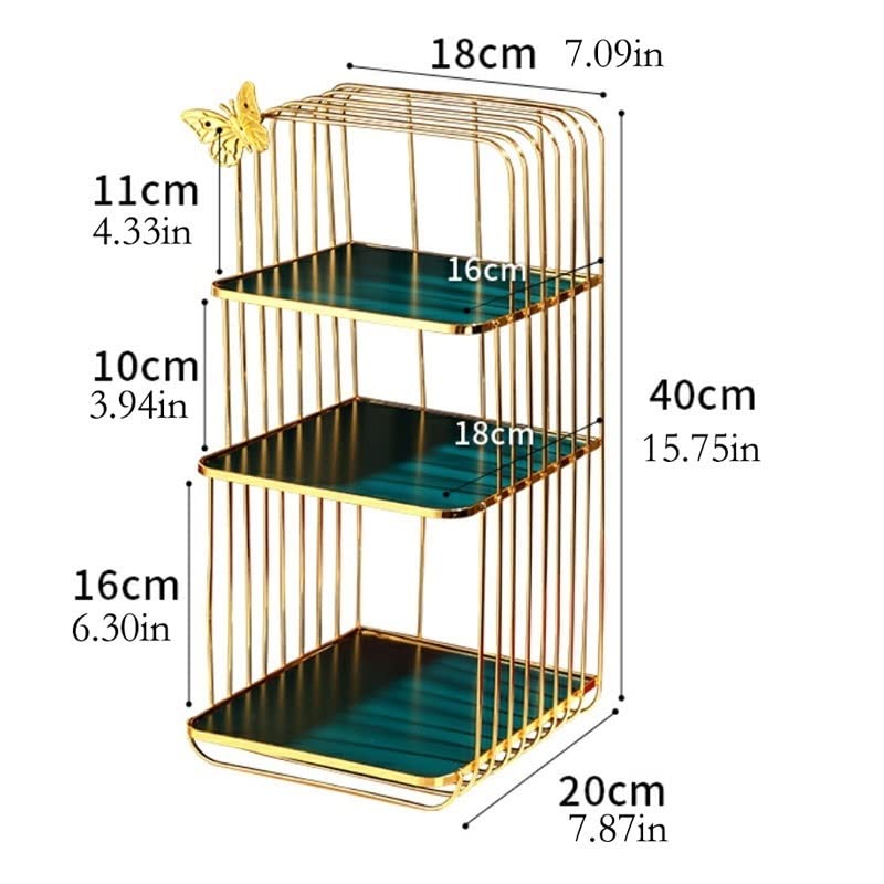 Vitrina Cosmética Casa cosmética de escritorio Caja de almacenamiento de tres capas Caja de escritorio de cuidado de la piel de almacenamiento de cuidado de la piel adecuado for el baño del baño Organ