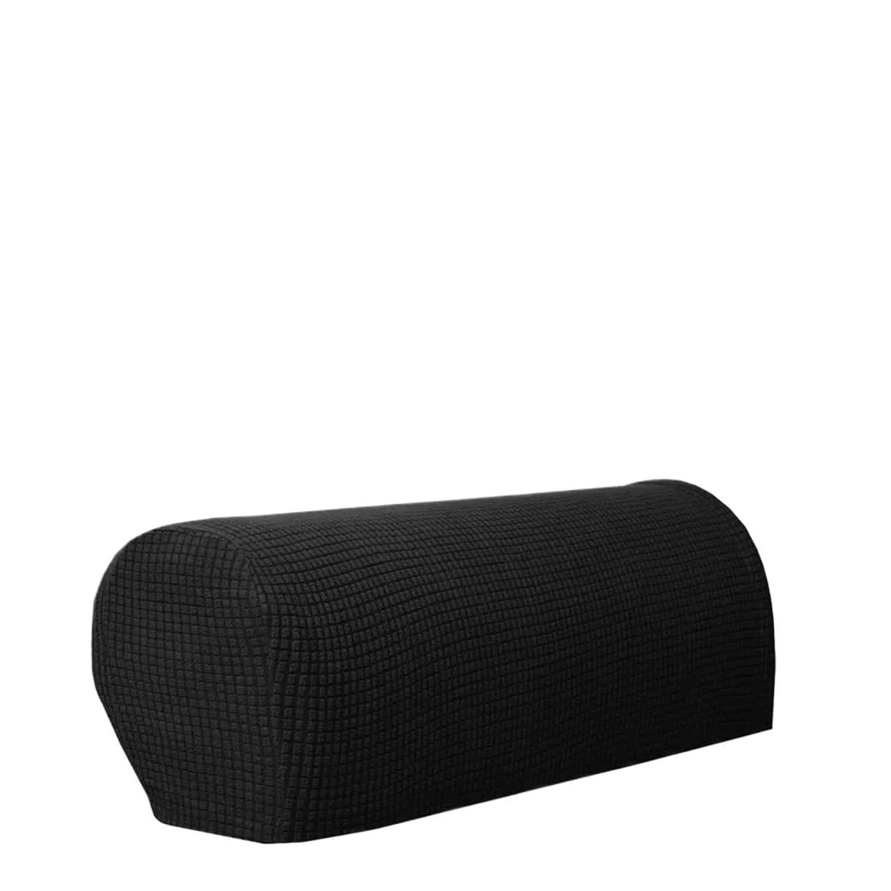 Zovloer Arm Chair Covers 3sets Fit Stretch Stretchy Couch Arm Protector Fleece Sofa Armrest Covers Chair For Recliner Armchairs Sofas Couch(Black)