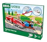 BRIO World - Set trenecito con Carga a Resorte, Set de Tren de Madera 3+