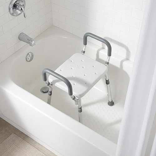 Miniatura 5 de NOVA Medical Products Asiento de baño y ducha con brazos, color blanco,