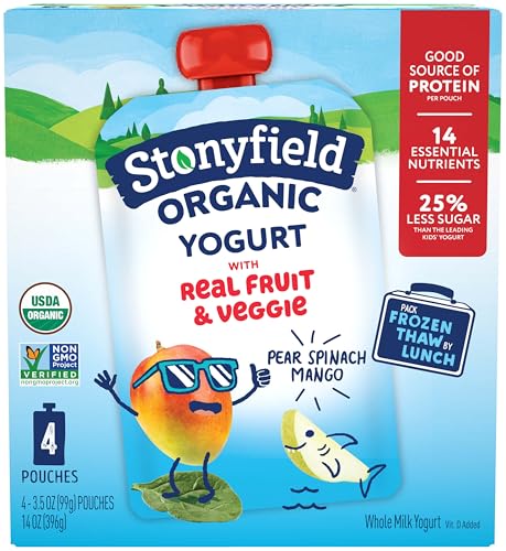 Stonyfield Organic Kids Whole Milk Yogurt Pouches 3.5 oz. Each Ct...