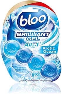 Bloo Brilliant Gel All in 1 Toilet Rim Block Cleaner, Arctic Ocean Fresh Scent, for All-Around Cleanliness, Long Lasting Freshness and Brilliant Shine.