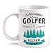 Produktbild Fashionalarm Tasse Leg dich niemals mit einem Golfer an beidseitig bedruckt mit lustigem Spruch | Geburtstag Geschenk Idee Golfspieler Mini Golf, Farbe:weiß