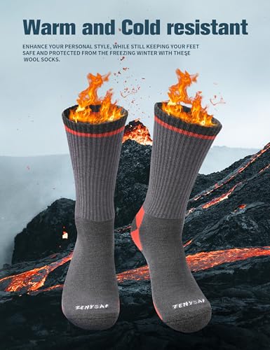 Wool Hiking Socks for Men - Women Lightweight Crew Merino Wool Socks with Cushion for Camping Hunting Work,4 pack2