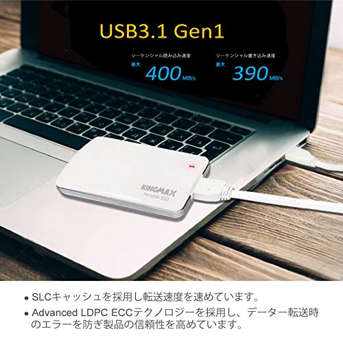 Amazon | KINGMAX キングマックス 外付SSD ポータブル SSD 400MB/s(R