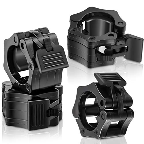 Sumind 2 Pouces Collier de Serrage Haltère, Verrouillage Rapide 2 Pouces de Diamètre Clips de Collier de Plaques de Poids de Barre Standard pour Entraînement Haltérophilie Fitness, 4 Pièces (Noir)